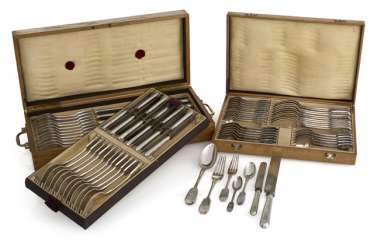 Silver Cutlery in two boxes Silver Cutlery in two boxes