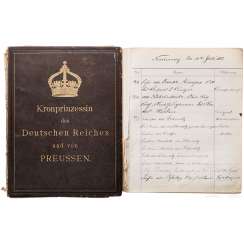 Посещение книге кронпринцесса Пруссии, датированный 1882 - 1888 Посещение книге кронпринцесса Пруссии, датированный 1882 - 1888