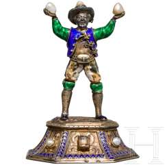 Fine stamped miner in vermeil with rich pearl trim, Vienna, 19th century Fine stamped miner in vermeil with rich pearl trim, Vienna, 19th century