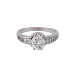 Ring with brilliant of approx 1.6 ct, Ring with brilliant of approx 1.6 ct,