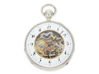 Pocket watch: large, double-sided skeletonized hammer mechanism-at the finest quality, excellent condition, signed Breguet No. 6021, CA. 1830 Pocket watch: large, double-sided skeletonized hammer mechanism-at the finest quality, excellent condition, signed Breguet No. 6021, CA. 1830