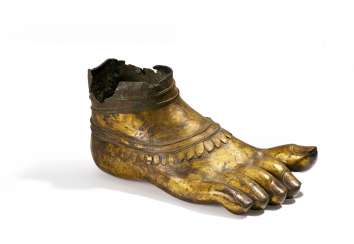 Right foot of a monumental Buddhist figure Right foot of a monumental Buddhist figure