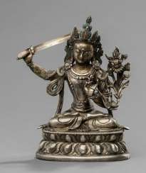 Manjushri made of silver Manjushri made of silver