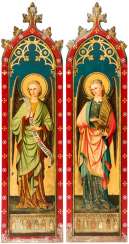 Two monumental panels with angels Two monumental panels with angels