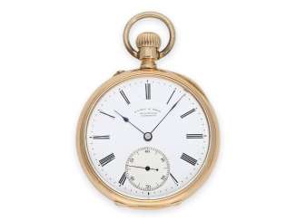 Pocket watch: early red-gold pocket watch by A. Lange & Söhne Glashütte, No. 26080, made for the K. K. watchmaker to the court, Anton Schlesinger in Vienna, approx. in 1887, with the master excerpt from the book Pocket watch: early red-gold pocket watch by A. Lange & Söhne Glashütte, No. 26080, made for the K. K. watchmaker to the court, Anton Schlesinger in Vienna, approx. in 1887, with the master excerpt from the book