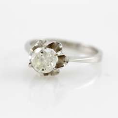 Ladies ring white gold 14 K with 1 Brilliant approx 0,94 ct, White / pique. Ladies ring white gold 14 K with 1 Brilliant approx 0,94 ct, White / pique.