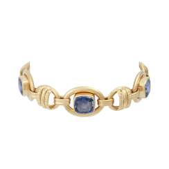 Bracelet with 5 bright blue sapphires, approx. 18 ct., Bracelet with 5 bright blue sapphires, approx. 18 ct.,