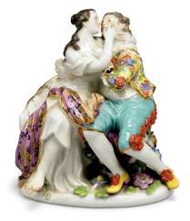A MEISSEN PORCELAIN GROUP OF LOVERS A MEISSEN PORCELAIN GROUP OF LOVERS