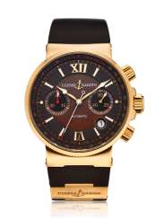 ULYSSE NARDIN, MAXI MARINE CHRONOGRAPH, 18K PINK GOLD, REF. 356-66, NO. 1714 ULYSSE NARDIN, MAXI MARINE CHRONOGRAPH, 18K PINK GOLD, REF. 356-66, NO. 1714