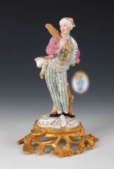 A sailor on a bronze pedestal, MEISSEN. A sailor on a bronze pedestal, MEISSEN.