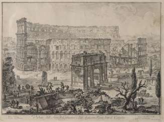 Giovanni Battista Piranesi - View of the Arch of Constantine, and of the Flavian Amphitheater known as the Colosseum - "View of the Roman Campidoglio with Staircase leading to the Araceli Church" Giovanni Battista Piranesi - View of the Arch of Constantine, and of the Flavian Amphitheater known as the Colosseum - "View of the Roman Campidoglio with Staircase leading to the Araceli Church"
