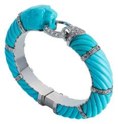 Panther turquoise bangle with diamonds Panther turquoise bangle with diamonds