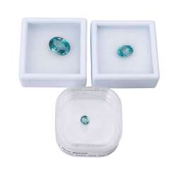 Mixed lot of 3 blue zircons Mixed lot of 3 blue zircons