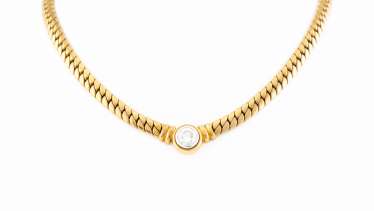COLLIER MIT BRILLANT-SOLITAIRE 'WEMPE' COLLIER MIT BRILLANT-SOLITAIRE 'WEMPE'