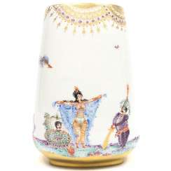 Large Vase / fireplace vase: Meissen porcelain 1001 Arabian nights, gold plated, gold ornaments, Prof. H. Werner, very good. Large Vase / fireplace vase: Meissen porcelain 1001 Arabian nights, gold plated, gold ornaments, Prof. H. Werner, very good.