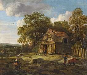 Wynants, Jan. Kate in a wooded landscape with figure staffage. Wynants, Jan. Kate in a wooded landscape with figure staffage.