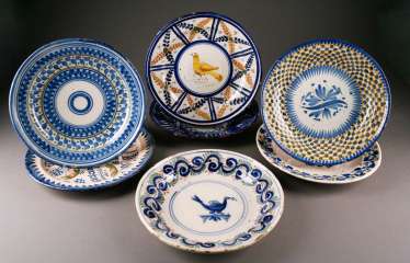 CERAMIC VINTAGE FAIENCE wall plate Probably Spain/Portugal, 19./20. Century CERAMIC VINTAGE FAIENCE wall plate Probably Spain/Portugal, 19./20. Century