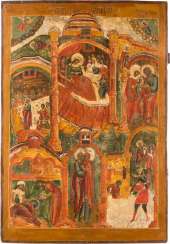 A MONUMENTAL ICON OF THE NATIVITY OF THE MOTHER OF GOD FROM A CHURCH ICONOSTASIS A MONUMENTAL ICON OF THE NATIVITY OF THE MOTHER OF GOD FROM A CHURCH ICONOSTASIS