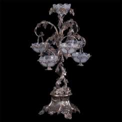 Vintage silver plated centres for caviar in the form of grape wood with 6 baskets Vintage silver plated centres for caviar in the form of grape wood with 6 baskets