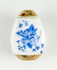 Rare and large Easter egg made of glass with blue flowers Rare and large Easter egg made of glass with blue flowers