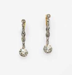 A Pair of drop earrings with diamonds A Pair of drop earrings with diamonds