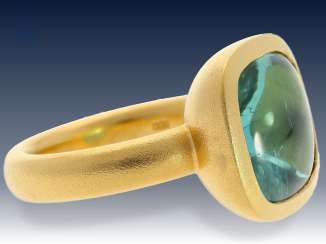 Ring: neuwertiger, ehemals sehr teurer Goldschmiedering mit großem Turmalin von 13,3ct, erstklassige Handarbeit Ring: neuwertiger, ehemals sehr teurer Goldschmiedering mit großem Turmalin von 13,3ct, erstklassige Handarbeit