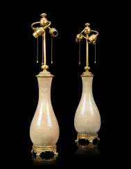 A PAIR OF FRENCH 'JAPONISME' ORMOLU-MOUNTED CERAMIC VASES, MOUNTED AS LAMPS A PAIR OF FRENCH 'JAPONISME' ORMOLU-MOUNTED CERAMIC VASES, MOUNTED AS LAMPS
