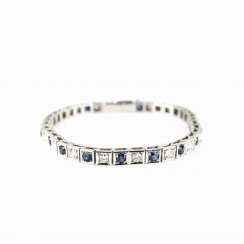 Rivière bracelet with diamonds and sapphires Rivière bracelet with diamonds and sapphires