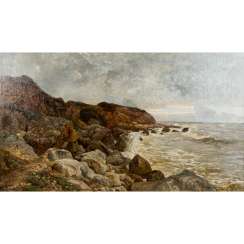REINIGER, OTTO (Stuttgart 1863-1909 Tachensee b. Korntal), "Rocky Coast", REINIGER, OTTO (Stuttgart 1863-1909 Tachensee b. Korntal), "Rocky Coast",