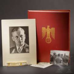 Captain Rudolf Toschka - Large award document for the knights cross of the Iron cross, and other documents Captain Rudolf Toschka - Large award document for the knights cross of the Iron cross, and other documents