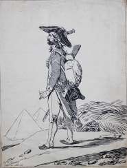 Pieter Georg Westenberg (1791-1873)vor den Pyramiden, schwarze Tinte auf Papier, signiert und datiert 1840 Pieter Georg Westenberg (1791-1873)vor den Pyramiden, schwarze Tinte auf Papier, signiert und datiert 1840