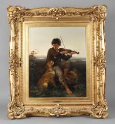 Prof., Ludwig Knaus, attributed, Musical boy Prof., Ludwig Knaus, attributed, Musical boy