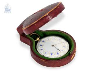 Pocket watch: extremely rare Lepine with Repetition, made for the Ottoman market, Duchene Geneve No. 30948, circa 1840, with original box Pocket watch: extremely rare Lepine with Repetition, made for the Ottoman market, Duchene Geneve No. 30948, circa 1840, with original box