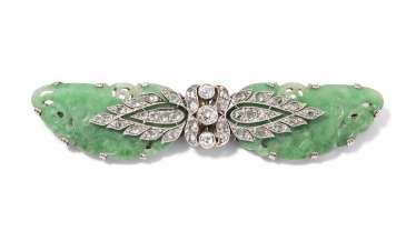 Jadeite diamond brooch Jadeite diamond brooch