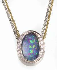 Design Opal Diamant Collier Weissgold 585/GG 750 Design Opal Diamant Collier Weissgold 585/GG 750