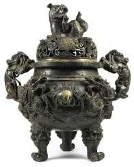 Incense burner, Bronze with remains of gilding Incense burner, Bronze with remains of gilding