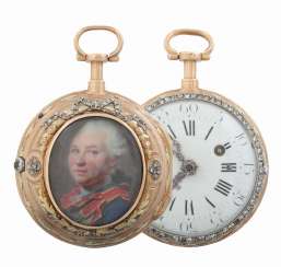Spindeltaschenuhr Paris, um 1750, Rotgold Spindeltaschenuhr Paris, um 1750, Rotgold