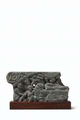 A GREEN SCHIST RELIEF DEPICTING THE PARINIRVANA A GREEN SCHIST RELIEF DEPICTING THE PARINIRVANA