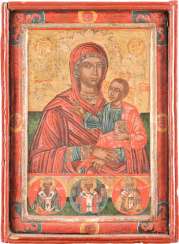 LARGE-SCALE ICON OF THE MOTHER OF GOD HODEGETRIA, AND THREE SAINTS LARGE-SCALE ICON OF THE MOTHER OF GOD HODEGETRIA, AND THREE SAINTS