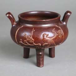 Incense burner with brown glaze Incense burner with brown glaze