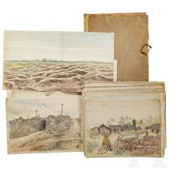 Mehr als 60 Aquarelle vom offiziellen japanischen Propaganda-Künstler Mitsuhashi Takeaki von der Invasionsarmee in China Mehr als 60 Aquarelle vom offiziellen japanischen Propaganda-Künstler Mitsuhashi Takeaki von der Invasionsarmee in China