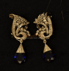 Vintage Ohrringe mit Saphiren Vintage Ohrringe mit Saphiren