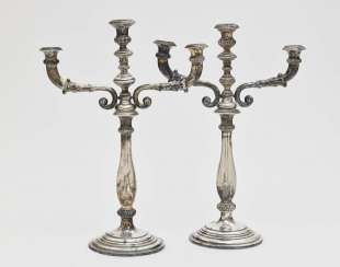 A Pair of girandoles, three burner A Pair of girandoles, three burner