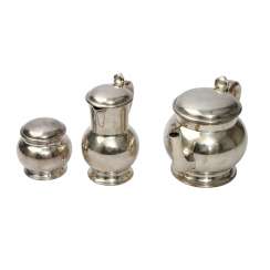 EMILE family Cutler, Paris, 3-tlg. Teekern, 950 Silver, 20. Century EMILE family Cutler, Paris, 3-tlg. Teekern, 950 Silver, 20. Century