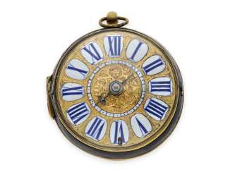 Pocket watch: early, einzeigrige Louis XIV Oignon with Central Elevator, Gaudron Paris, the Royal watchmaker, CA. 1690 Pocket watch: early, einzeigrige Louis XIV Oignon with Central Elevator, Gaudron Paris, the Royal watchmaker, CA. 1690