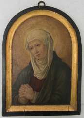 Icon, painting, PRAYING to MARY, Oil/wood, probably 19th century. Century Icon, painting, PRAYING to MARY, Oil/wood, probably 19th century. Century