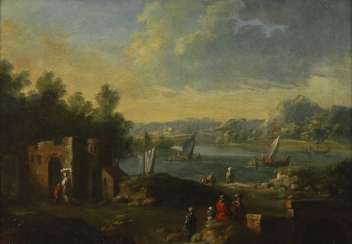 BAETS, Marc attributed to: river landscape with Staffage BAETS, Marc attributed to: river landscape with Staffage