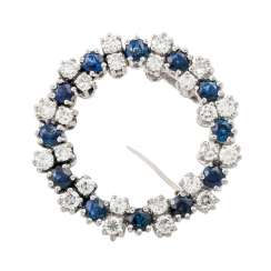 Wreath brooch with sapphires and diamonds Wreath brooch with sapphires and diamonds