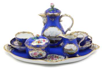 Meissen Dejeuner with Saxony-views 1850 Meissen Dejeuner with Saxony-views 1850
