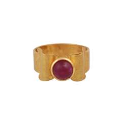 Designer Ring mit Rubincabochon, Designer Ring mit Rubincabochon,